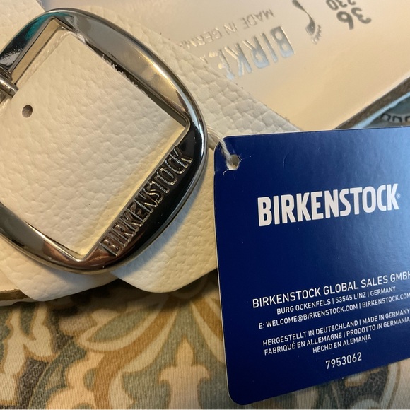 NWT Birkenstock Madrid Big Buckle White Leather Sz 36 US 5-5.5 Narrow - Picture 11 of 15